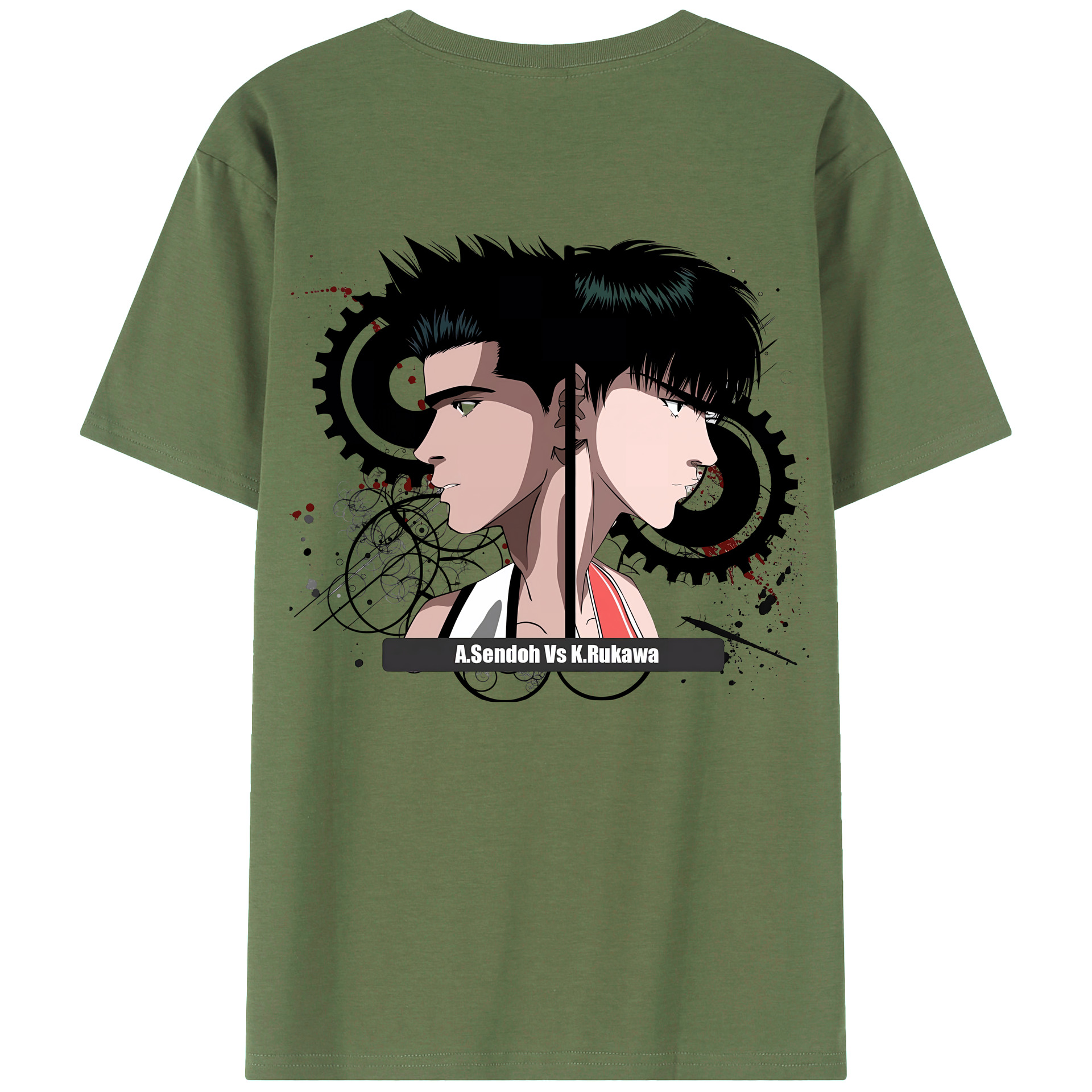 （画像用） SLAM DUNK／スラムダンク 綿100％ メンズ半袖Tシャツ（バックプリント） 通気性